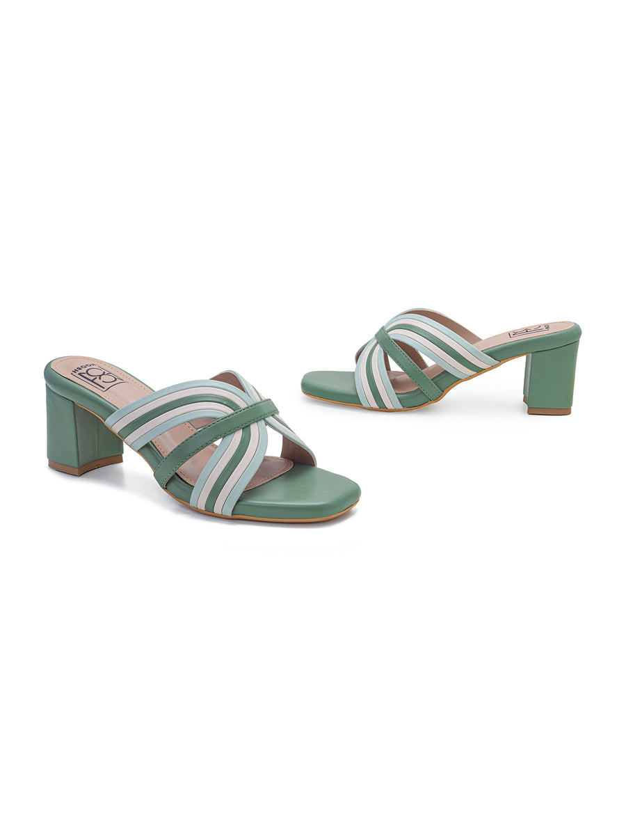 Mint green sales block heels