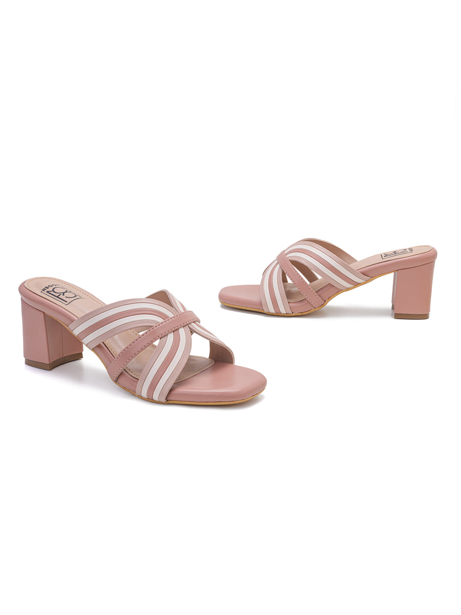 Pink low top block heels