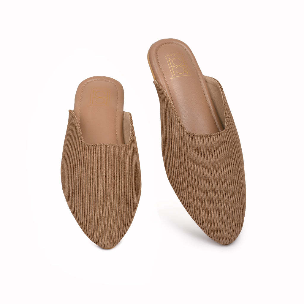 noosh tan color cords vegan handcrafted women casual and formal  slip on mule with soft cushion dual layer kooshcomfort insole and flexible rubber sole. Comfortable, sustainable and eco friendly