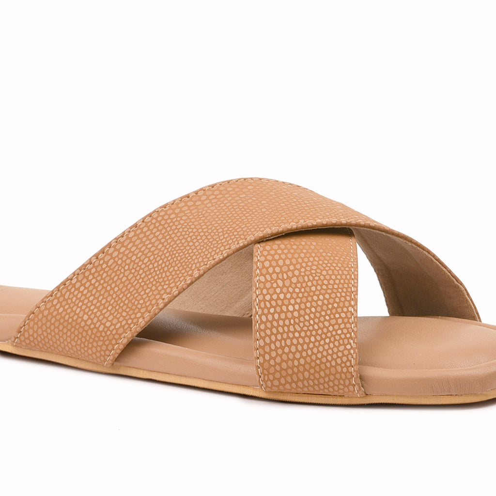 Ladies criss cross slippers sales