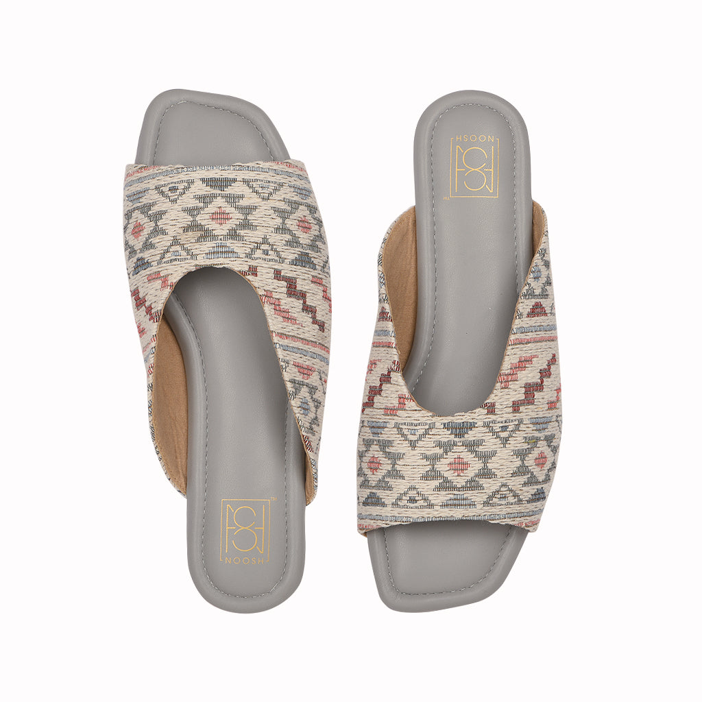 Loom Boho Peep Toe Slippers NOOSH