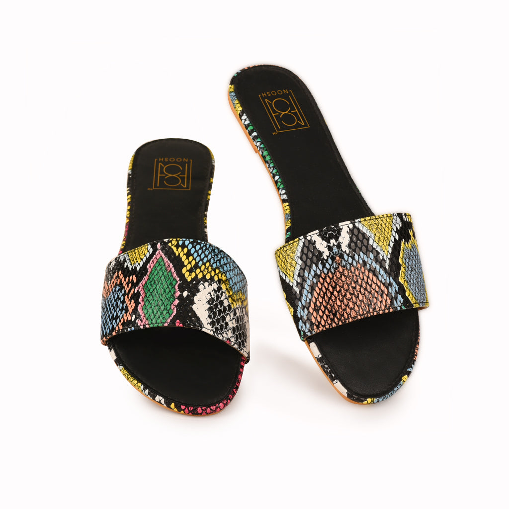 Multicolor best sale snakeskin slides